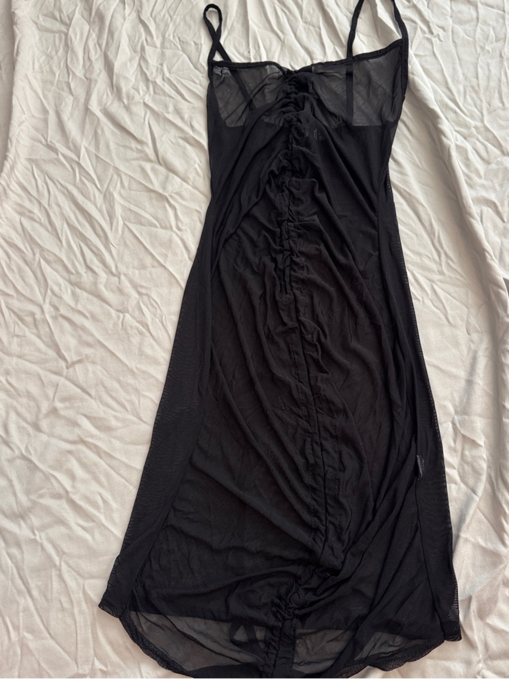 Black Sheer Ruched Slip Dress - Women Intimates & Sleepwear